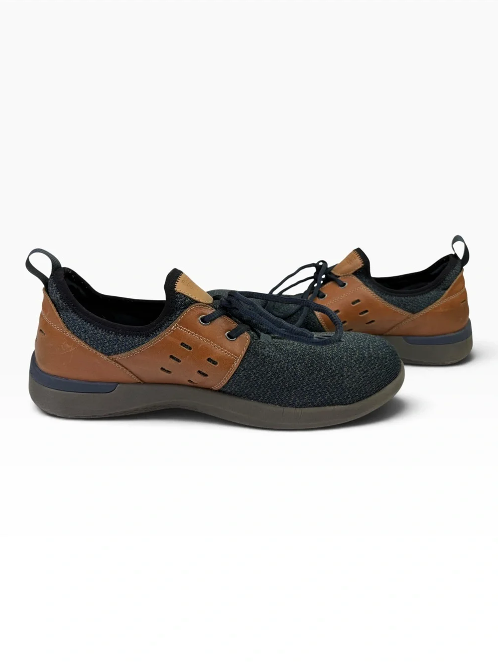 Rockport Works truFLEX Shoes RK4691 Navy Blue Brown Leather Lace Up Men’s 10.5 W
